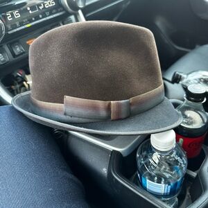 Louise Green Sueded Felt Fedora – Dark Brown, 1¼″ Brim, Grosgrain Bow